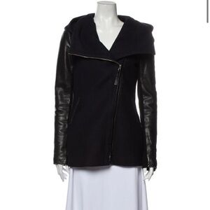 MACKAGE Leather sleeve Wool Coat Size Small
